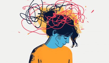 Anxiety and Depression, Minimalist Mental Health Illustration Anxiety and Depression, Minimalist Mental Health Illustration