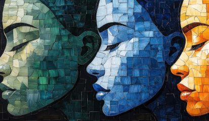Colorful Cubist Portraits of Diverse Faces Depicting Community Culture and Human Connection Colorful Cubist Portraits of Diverse Faces Depicting Community Culture and Human Connection