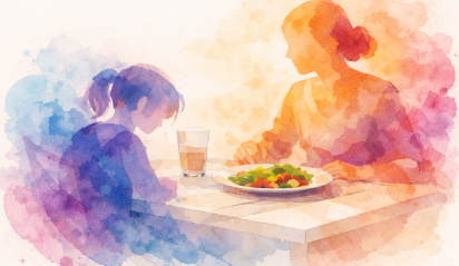 Magnolia Creek - blog image - watercolor of child refusing to eat
