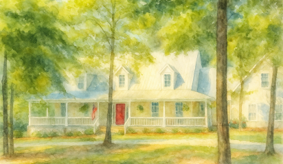 Watercolor painting of Magnolia Creek Watercolor painting of Magnolia Creek